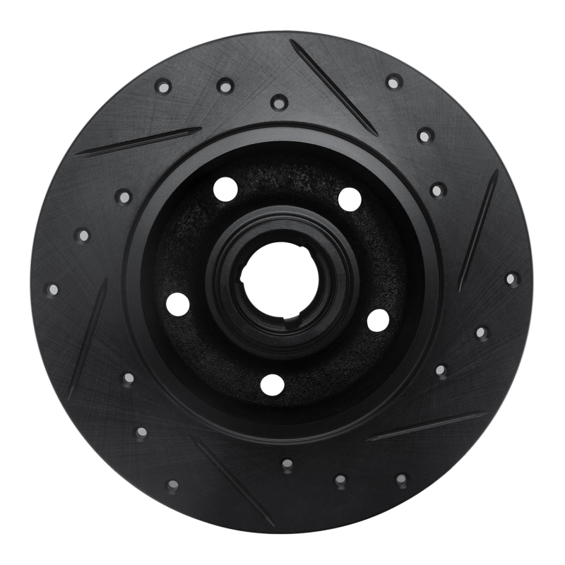 Audi A4 Brake Rotor (1) - Rear Left - R1 Concepts - Drilled & Slotted - Black - `96-`08